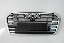 Решітка радіатора Audi Q5 2016-2020год Чорна з сірим (в стилі S-Line)
