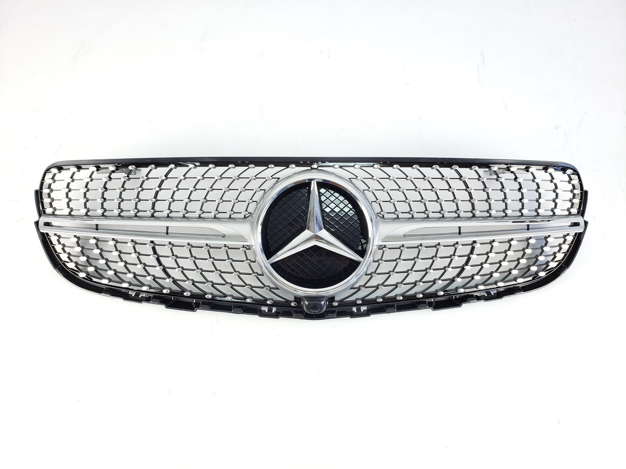 Решітка радіатора на Mercedes GLC / GLC Coupe X253 / C253 Diamond ( Сіра з елементами хрому )