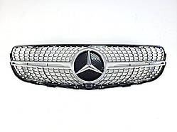 Решітка радіатора на Mercedes GLC / GLC Coupe X253 / C253 Diamond ( Сіра з елементами хрому )