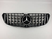 Решітка радіатора на Mercedes V-Class W447 2014-2019 рік GT Panamericana ( Чорна з вертикальними хром смужка