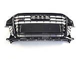 Решітка радіатора Audi Q3 2011-2014год Чорна (в стилі S-Line), фото 3