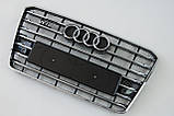 Решітка радіатора Audi A8 2014-2017год Чорна з хромом (в стилі W12), фото 3