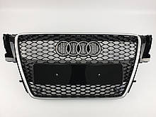 Решітка радіатора Audi A5 2007-2011 рік Чорна з сірою рамкою (в стилі RS)