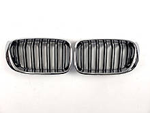 Ніздрі на BMW X3 F25 2014-2017 рік Чорні Глянсові з Хром Рамкою ( Подвійні M-Look )