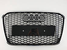 Решітка радіатора Audi A6 2011-2014год Чорна з хром рамкою (в стилі RS)