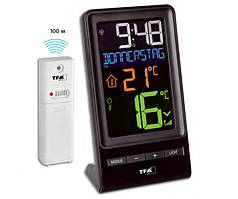 Термометр цифровий TFA "Spira", з зовнішнім радіодатчиком, 83x55x152 мм, Black