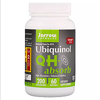 Убихинол 200 мг, Ubiquinol QH-Absorb, Jarrow Formulas, 60 желатинових капсул