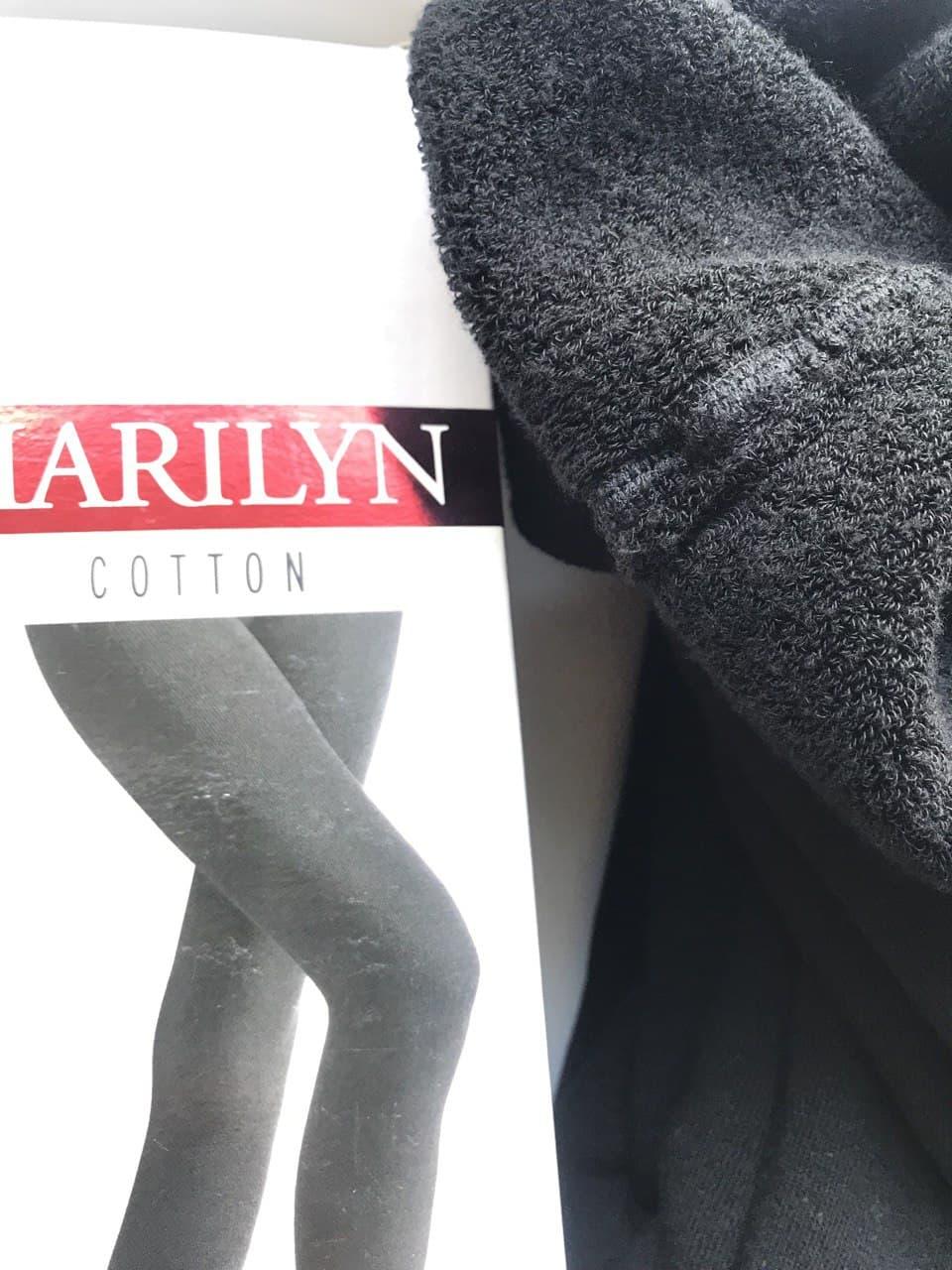 Колготки 250 ден бавовняні з махрою щільні MARILYN 250 чорного кольору розміри  2 3 4 5 6, фото 1