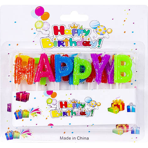 Свічки для торта букви «Happy Birthday», фото 1