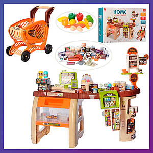 Дитячий ігровий набір магазин-супермаркет 668-68 сканер для продуктів кофемашина стелажі з солодощами