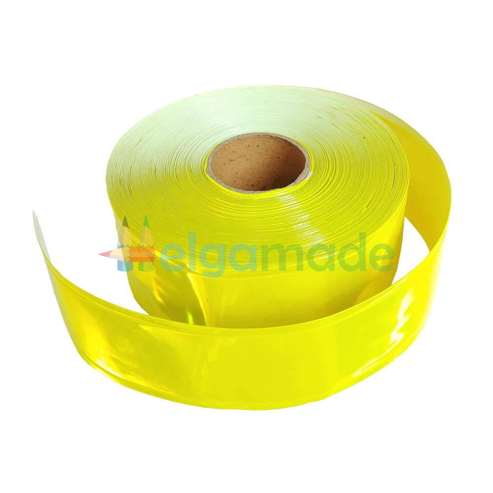 Стрічка світловідбиваюча ЖОВТА, 50 мм, 1 м, фото 1