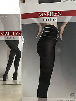 Колготки 140 ден бавовняні Marilyn Cotton 140 чорного кольору розміри 2 3 4 5