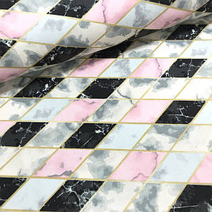 Водовідштовхувальна тканину Duck (G) Ромбики чорно-рожеві