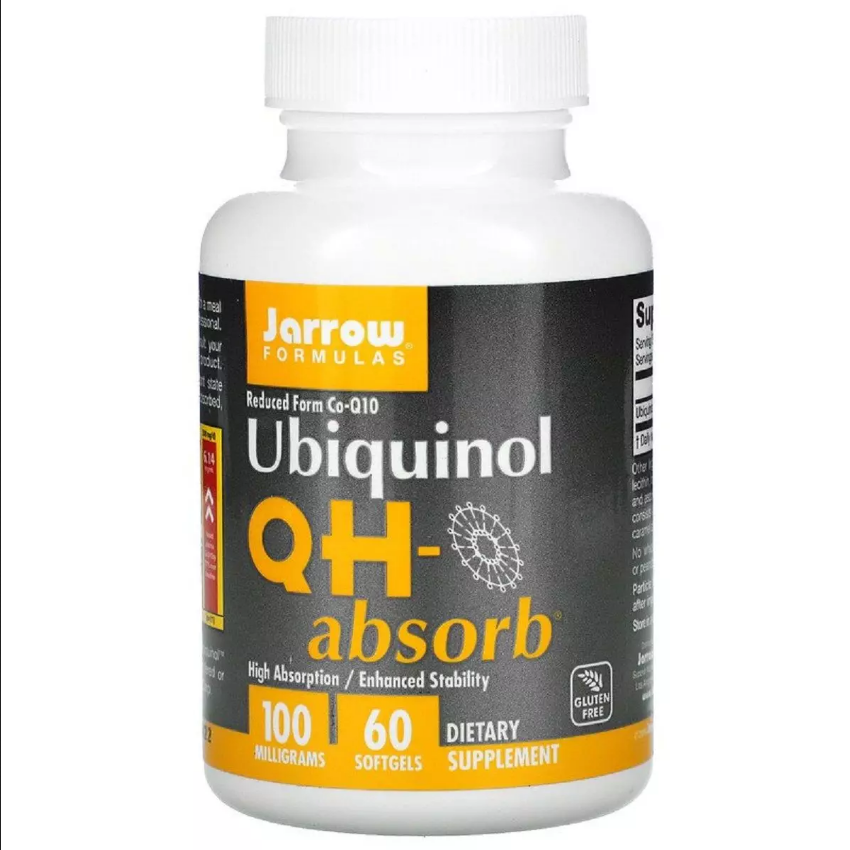Убихинол QH-Absorb, 100 мг, Ubiquinol, QH-Absorb, Jarrow Formulas, 60 гелевых капсул