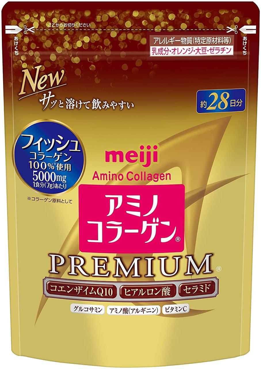 Meiji Premium Низькомолекулярний рибний аміно-колаген з гіалуроновою кислотою, керамідами, Q10 196 г на 28 днів