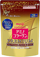 Meiji Premium Низкомолекулярный рыбный амино-коллаген с гиалуроновой к-той, керамидами, Q10 196 гр на 28 дней