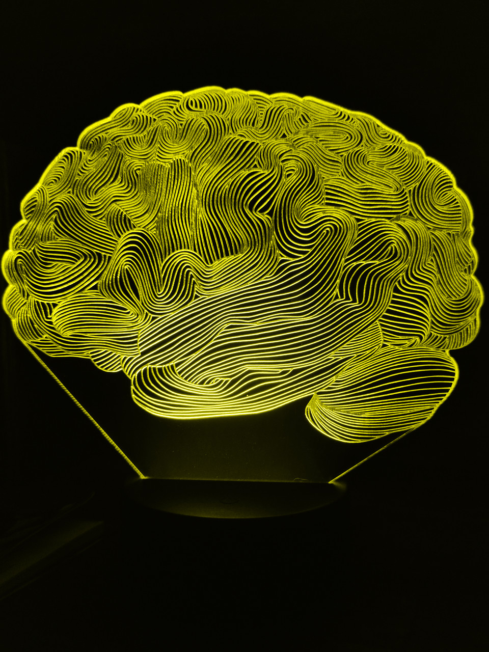 Акриловий світильник-нічник Мозок жовтий tty-n000915