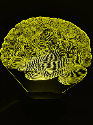 Акриловий світильник-нічник Мозок жовтий tty-n000915, фото 1