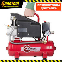 Компресор повітряний 9 л, 0.75 кВт, 220 В, 8 aтм, 160 л/хв INTERTOOL PT-0002