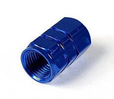 Ковпачок шестигранний синій алюмінієвий на золотник камеру колесо заглушка ковпак кришка кришка кришечка закрутка