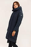 Довга жіноча куртка демісезонна Finn Flare A19-12014-101 темно-синя M, фото 2
