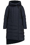 Довга жіноча куртка демісезонна Finn Flare A19-12014-101 темно-синя M, фото 5