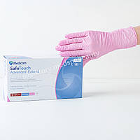 Нитриловые перчатки ТМ "Medicom" SafeTouch Extend Pink, размер M, РОЗОВЫЙ, 3,5 г., 100 шт.