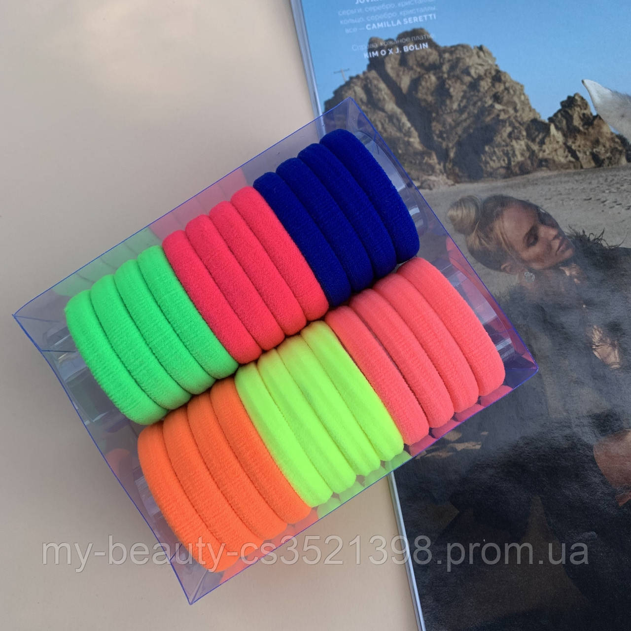 Резиночок для волосся з мікрофібри, набір (24 шт) ,4 см діаметр №29