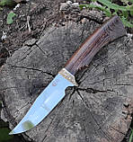 Ніж нескладний Юнкер 95Х18, венге, мельхіор, піхви шкіра, ручна робота, фото 2