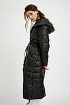 Довга зимова куртка жіноча з поясом Finn Flare A20-32008-200 чорна XL, фото 3