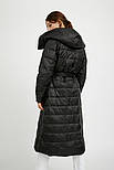 Довга зимова куртка жіноча з поясом Finn Flare A20-32008-200 чорна XL, фото 4