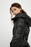Довга зимова куртка жіноча з поясом Finn Flare A20-32008-200 чорна XL, фото 5