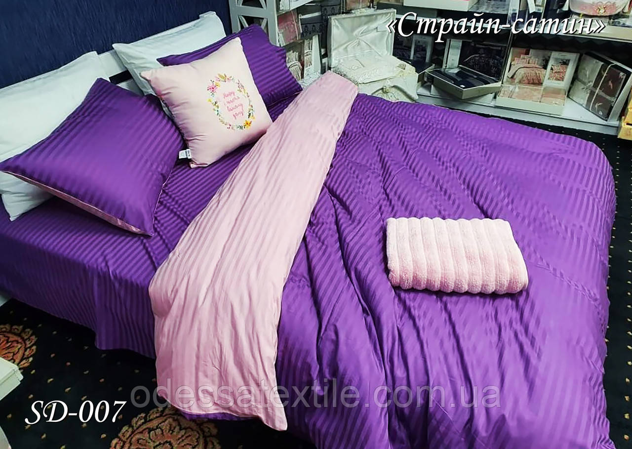 Комплект постільної білизни ТМ Тет-@-Тет Double Stripe Satin SD-007 евро