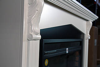 Підлоговий електрокамін обігрівач з пультом, камінокомплект з порталом ArtiFlame PRAGA AF33 білий, фото 5