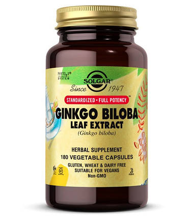 Ginkgo Biloba Leaf Extract 180 veg caps, фото 2