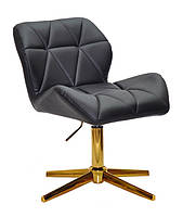 Поворотний стілець Paris GD — Modern Base чорний шкірозамінник, на хрестовині з регулюванням висоти без коліс, фото 2