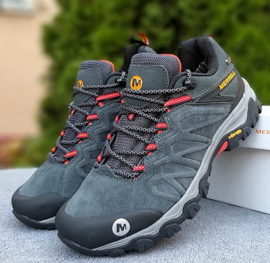 Зимові чоловічі черевики Merrell Vibram осінь-зима термо сірі. Живе фото, фото 1