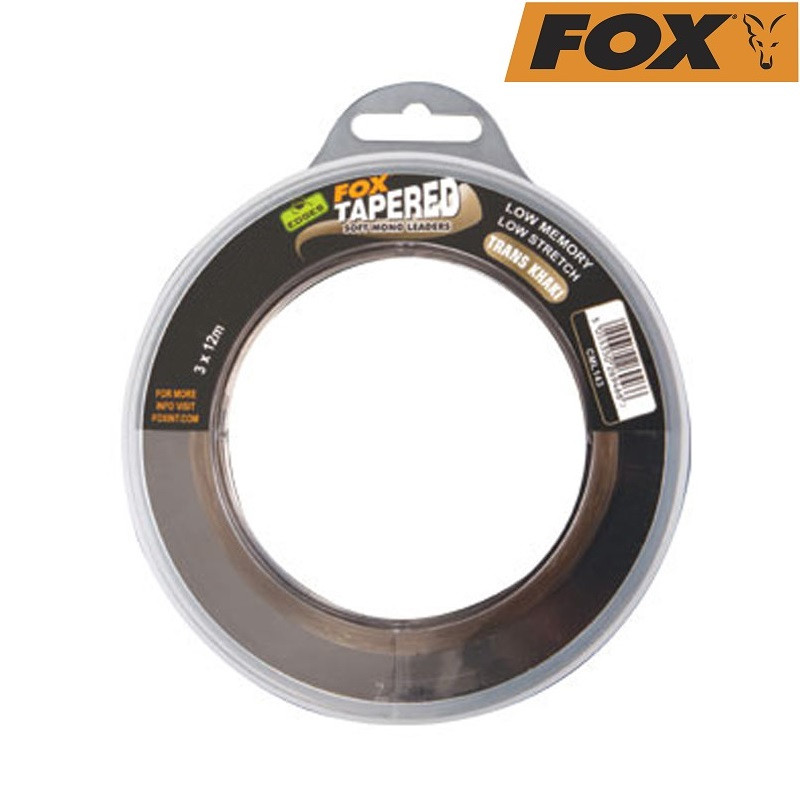 Конусний шок лідер Fox Edges Soft Tapered Leaders Trans Khaki транс хакі 3х12м 0.37-0.57, 7.25-15.8, 16-35