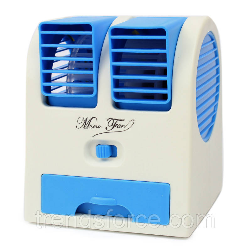 Міні кондиціонер Air Conditioning Cooler Usb Mini Electric Fan синій 183287