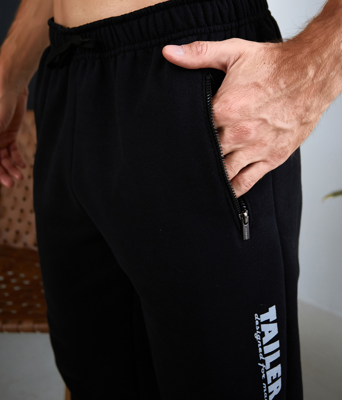 Мужские утепленные трикотажные штаны Tailer, из тринитки повышенной плотности (Длина 114 см.) - фото 6 - id-p1476889171
