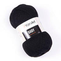 Турецкая пряжа для вязания YarnArt Baby(беби) детский яркий акрил - 585 черный