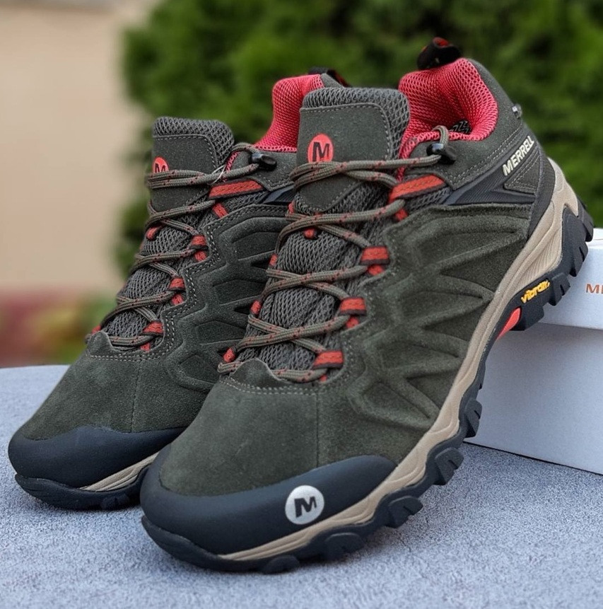 Зимові чоловічі черевики Merrell Vibram осінь-зима термо хакі. Живе фото, фото 1
