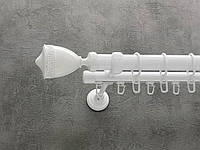 Карниз Quadrum Афина 240 см двойной Белый универсальный 25/19 мм гладкая/импрессионная (кольца с крючками)