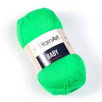 Турецкая пряжа для вязания YarnArt Baby(беби) детский яркий акрил - 8233 ярко-зеленый неон