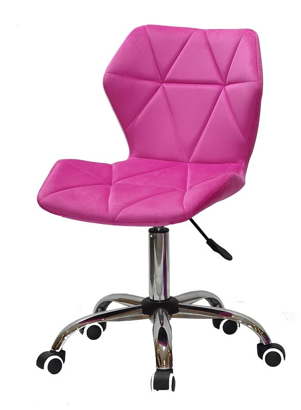 Стілець Greg CH Office малина В-1023 оксамит на хромованій хрестовині з коліщатками, фото 1