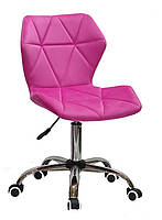 Стілець Greg CH Office малина В-1023 оксамит на хромованій хрестовині з коліщатками, фото 2