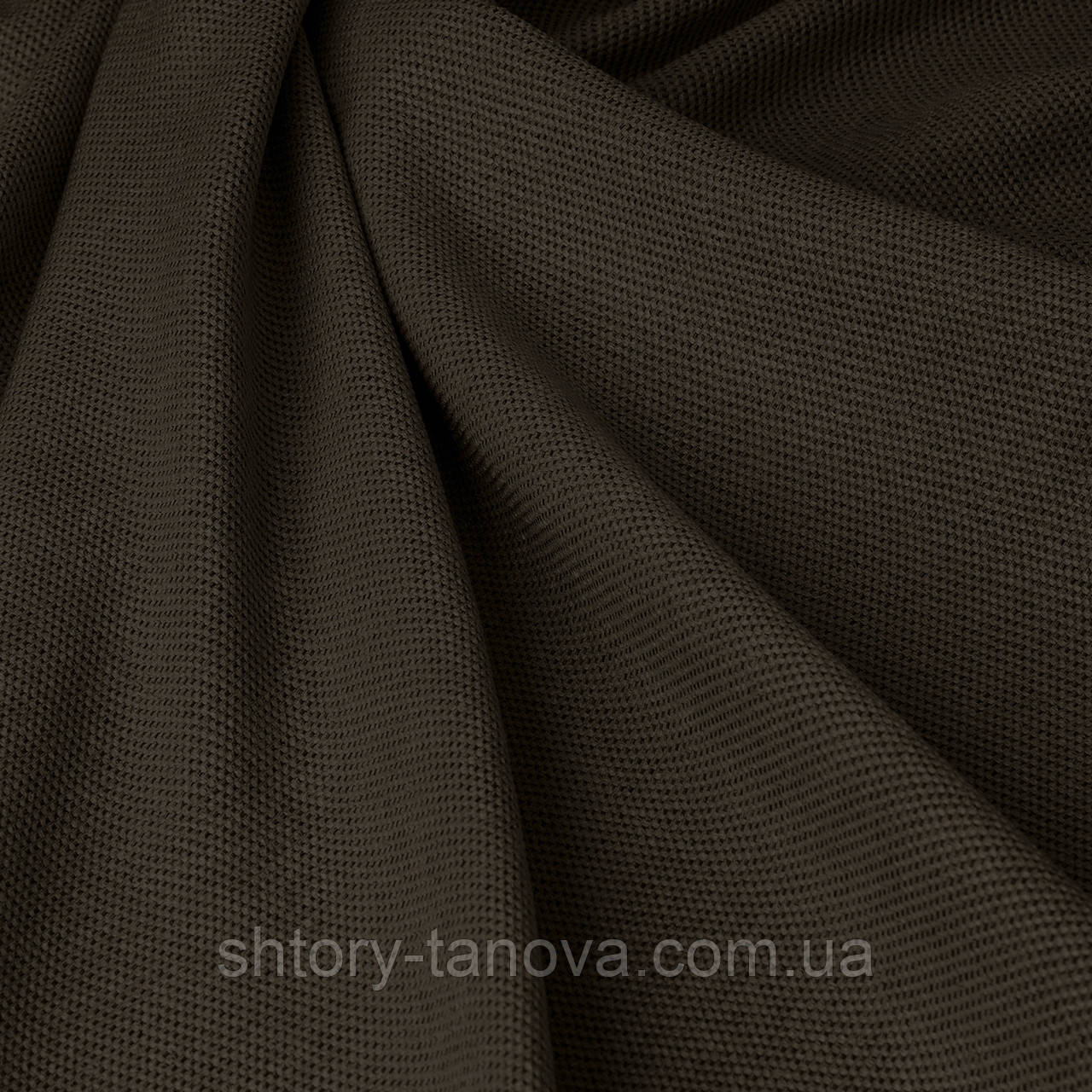 Декоративна однотонна тканина рогожка коричневого кольору Туреччина 84636v19 - фото 1 - id-p1476897338