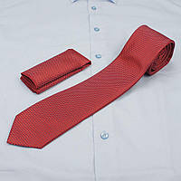 Чоловіча бордова краватка Pierre Cavelli CPCompo-bordo5 з хусточкою
