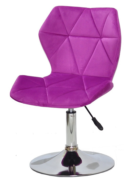 Стілець Greg CH-Base бузок В-1022 оксамит на хромованій опорі-бліні, поворотний із регулюванням висоти, фото 1