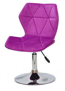 Стул Greg CH-Base сирень В-1022 бархат на хромированной опоре-блине, поворотный с регулировкой высоты